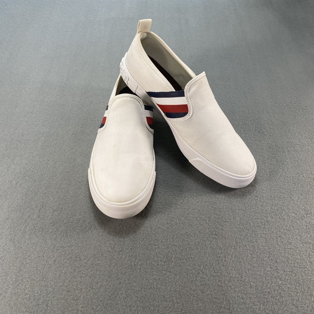 Tommy Hilfiger Womens‎ White Canvas Slip On Shoes 8.5M